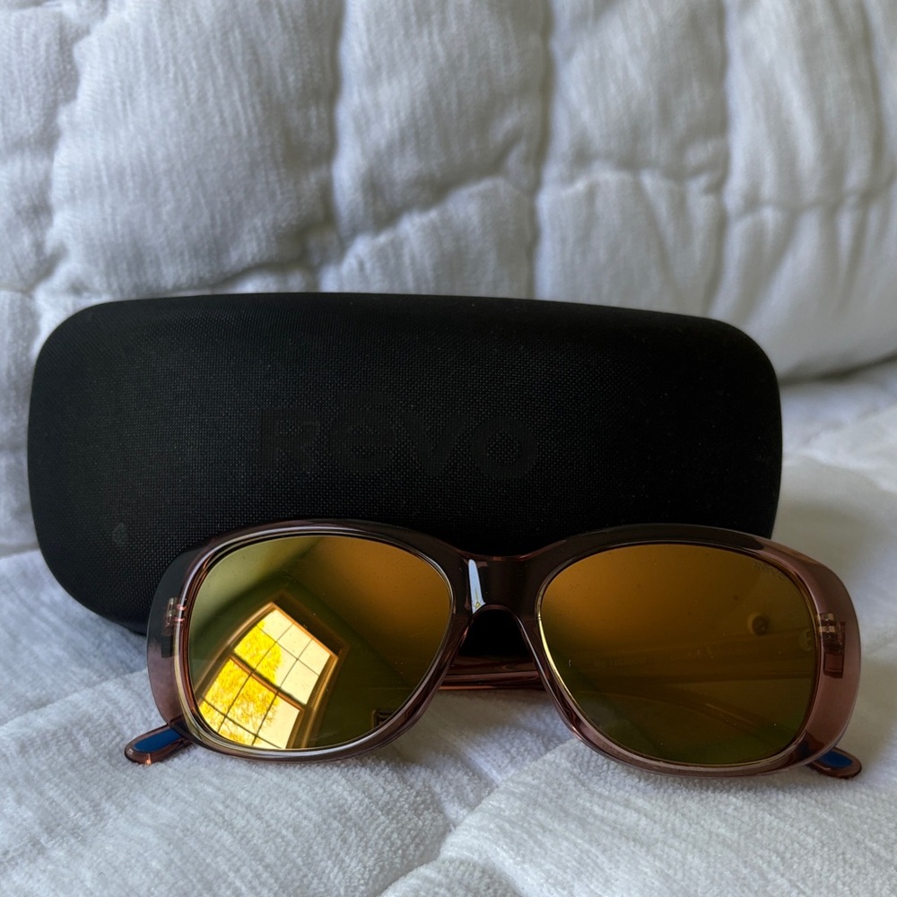 Revo Brown Frame Sunglasses with Amber Lenses